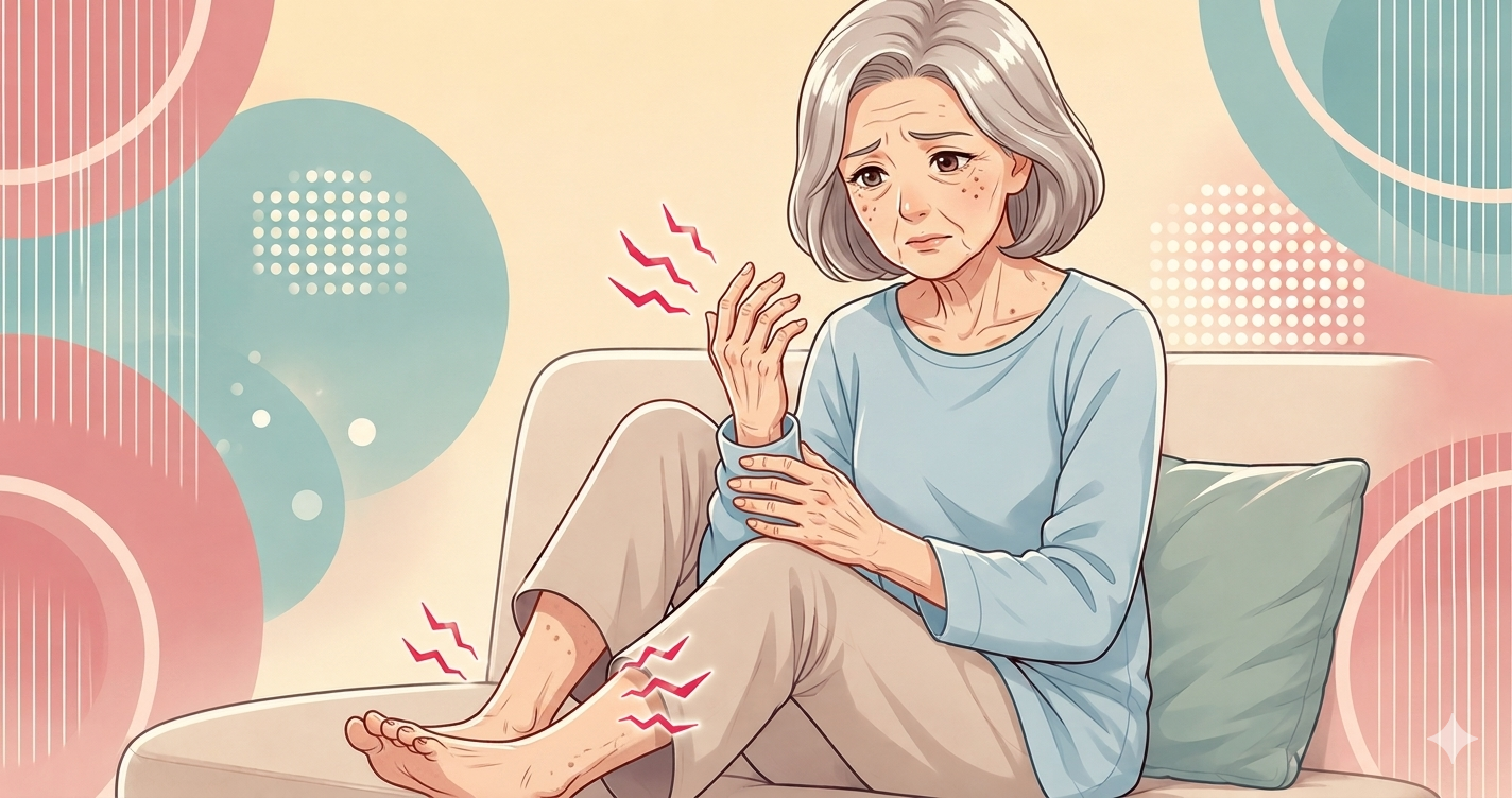 手足がしびれている女性