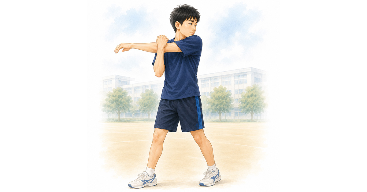 ストレッチをする男の子