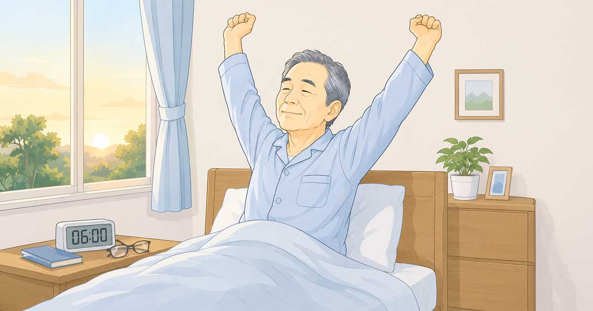 早起きする男性